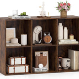 Tangkula 6-Cube Bookcase | Modern Freestanding 3-Tier Bookshelf