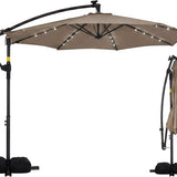 Tangkula 10ft Solar Patio Umbrella with Base Included