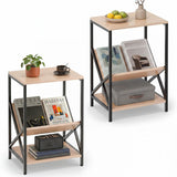 3-Tier Accent End Table with Book Record Shelve (1/2)