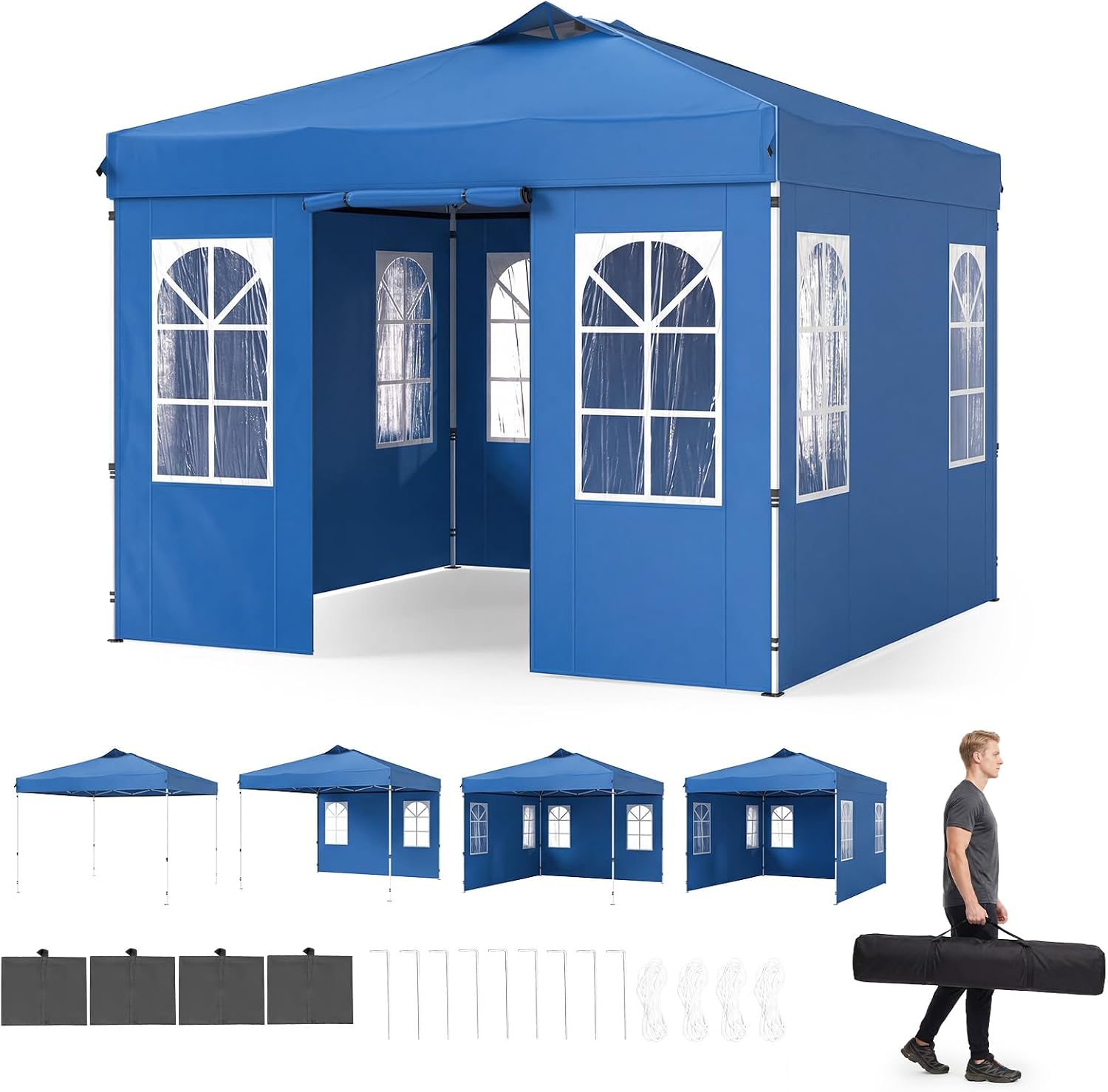 Tangkula 10x10 FT Outdoor Pop Up Canopy with 4 Sidewalls