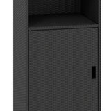 Tangkula PE Wicker Outdoor Cabinet with 3 Storage Shelves