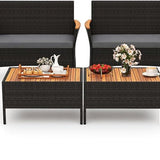 Tangkula Patio Wicker Sofa Set