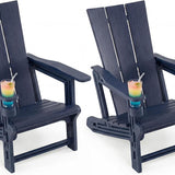 Tangkula Adirondack Chairs with Wood Texture for Garden (1/2/4)