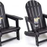 Tangkula Adirondack Chair | HDPE All-Weather Fire Pit Chair with Cup Holder (1/2/4)