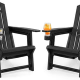 Tangkula All-Weather HDPE Adirondack Chair with Cup Holder (1/2/4)