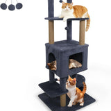 Tangkula 64 Inch Tall Cat Tree Multi-Level Cat Tower with 2 Large Condos
