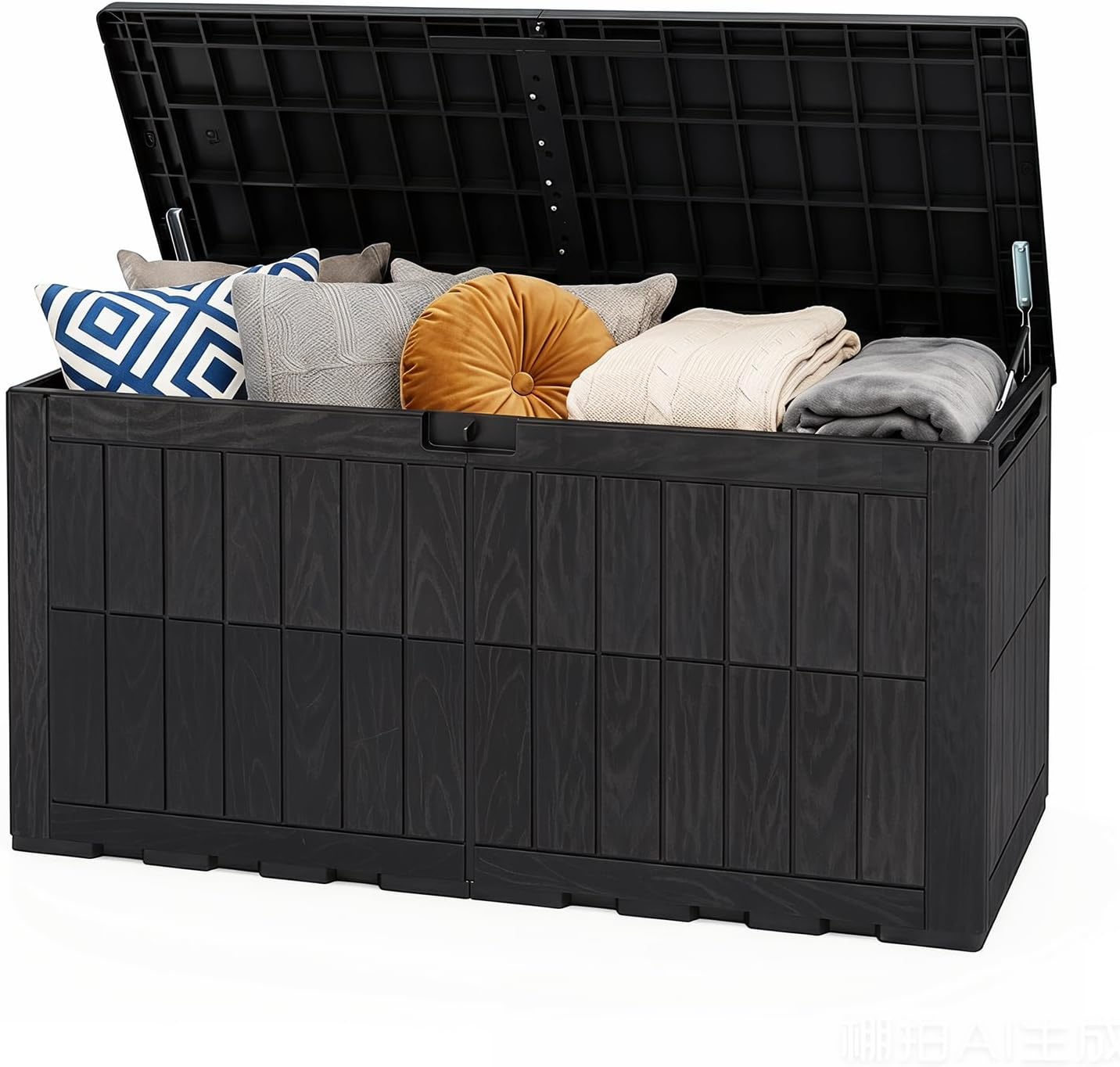 Tangkula Outdoor Storage Box | Waterproof PP Resin Patio Storage Box with Lockable Lid