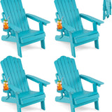Tangkula Folding HIPS Outdoor Adirondack Chair w/5-Level Backrest (1/2/4)