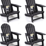 Tangkula Adirondack Chair | HDPE All-Weather Fire Pit Chair with Cup Holder (1/2/4)