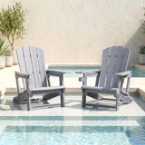 Tangkula HDPE Adirondack Chairs | 550 LBS Max Load Screw-Free Outdoor Chairs with Realistic Wood Grain