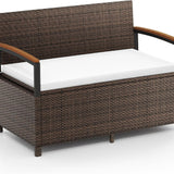 Tangkula 45 Gallon Outdoor Bench with Storage for Porch Backyard Poolside