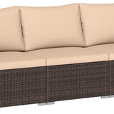 Tangkula 3 Pieces Patio Sectional Sofa Set with Soft Cushions