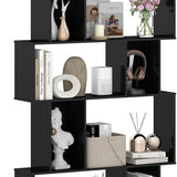 Tangkula Geometric Bookshelf 5-Tier Bookcase with Open Shelves and Closed-back Cubes