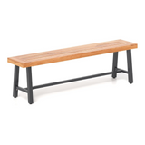Tangkula 63" Acacia Wood Outdoor Bench, 3-Person Patio Bench with 800 lbs Weight Capacity