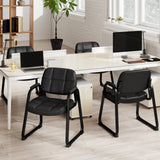 Tangkula Waiting Room Guest Chair, Home Office PU Leather Guest Chairs