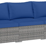 Tangkula Outdoor Patio 3 Seat Sofa Set | PE Rattan Modular Cushioned Sectional Couch Furniture Set