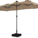Tangkula 13 FT Double-Sided Rectangle Patio Umbrella with Base Included