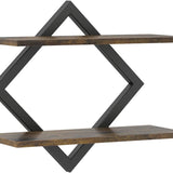Tangkula Set of 2 Floating Shelves for Wall with Geometric Frame