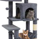 Tangkula 44 Inch Multi-Level Cat Tower with Sisal Scratching Posts