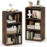 Tangkula 3-Cube Bookcase Floor Standing Open Bookshelf w/7-Position Adjustable Shelf