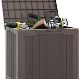 Tangkula 30 Gallon Resin Outdoor Storage Bench with Lockable Lid