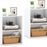 Tangkula 2-Cube Floor Standing Open Bookshelf 5-Position Adjustable Shelf