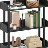 Tangkula 3-Tier Bookshelf Multipurpose Wood Standing Display Rack with Back and Side Panels