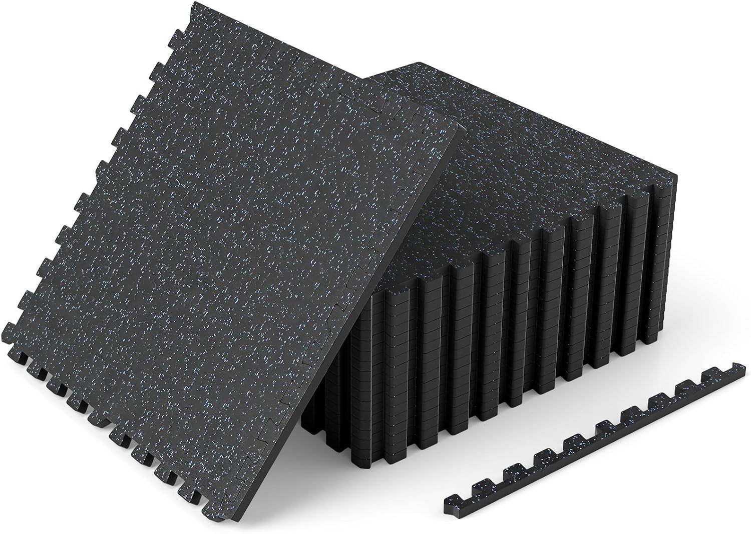 Tangkula 0.39" Thick Rubber Top Exercise Equipment Mats with Boarders