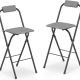 Tangkula Folding Bar Stools Set of 2/4 w/Ergonomic Seat & Comfortable Footrest