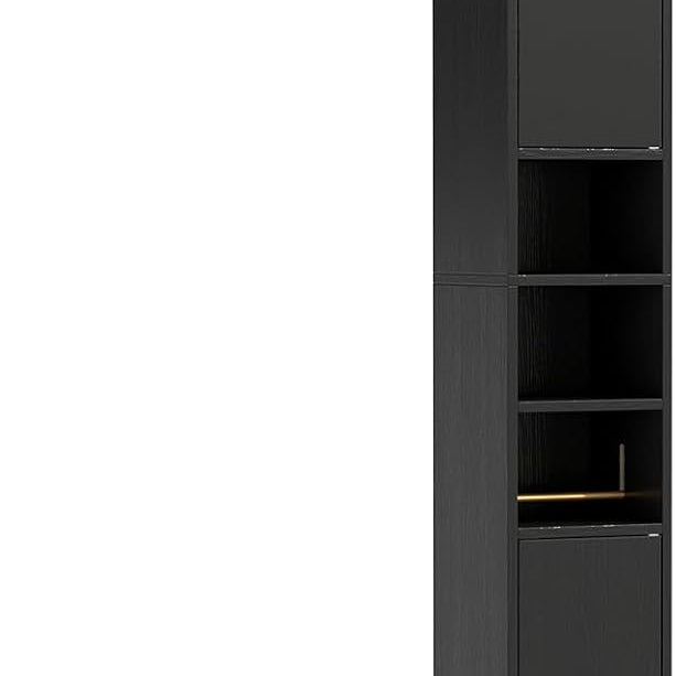 Tangkula 69.5" Narrow Bathroom Cabinet with 2 Doors & Adjustable Shelves (1/2)