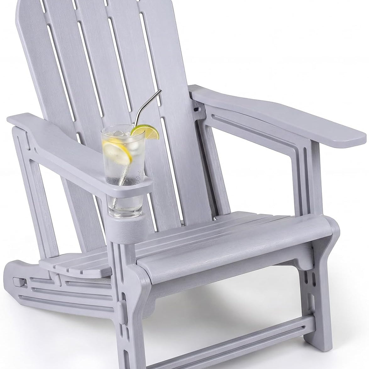 Tangkula Adirondack Chair | HDPE All-Weather Fire Pit Chair with Cup Holder (1/2/4)