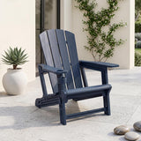 Tangkula HDPE Adirondack Chairs | 550 LBS Max Load Screw-Free Outdoor Chairs with Realistic Wood Grain