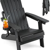 Tangkula Folding HIPS Outdoor Adirondack Chair w/5-Level Backrest (1/2/4)