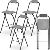 Tangkula Folding Bar Stools Set of 2/4 w/Ergonomic Seat & Comfortable Footrest