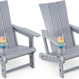 Tangkula Adirondack Chairs with Wood Texture for Garden (1/2/4)