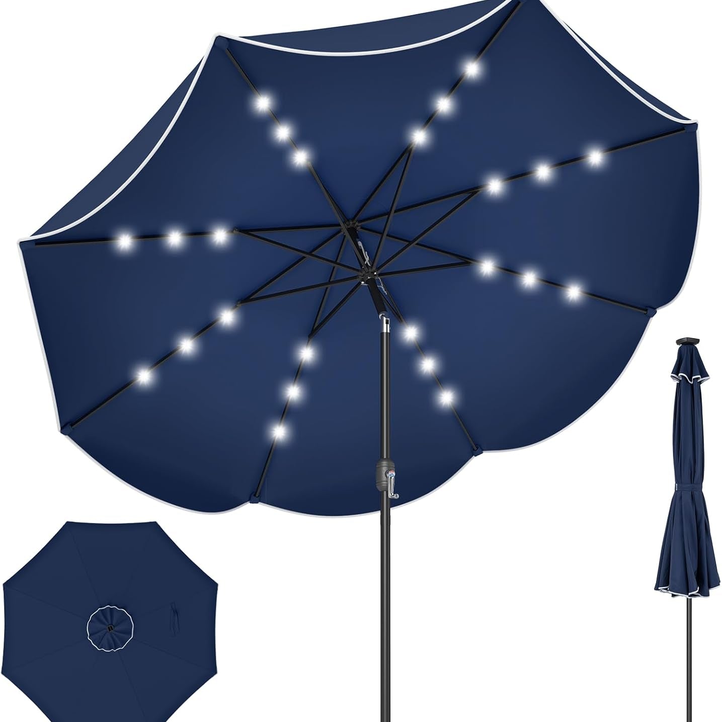 Tangkula 9 FT Solar Patio Umbrella with Base Included