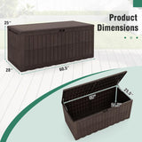 Tangkula Outdoor Storage Box | Waterproof PP Resin Patio Storage Box with Lockable Lid