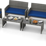 Tangkula 4 Piece Patio Wicker Furniture Set