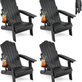 Tangkula Folding HIPS Outdoor Adirondack Chair w/5-Level Backrest (1/2/4)