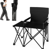 Tangkula Oversized Outdoor Camp Chair with Side Table