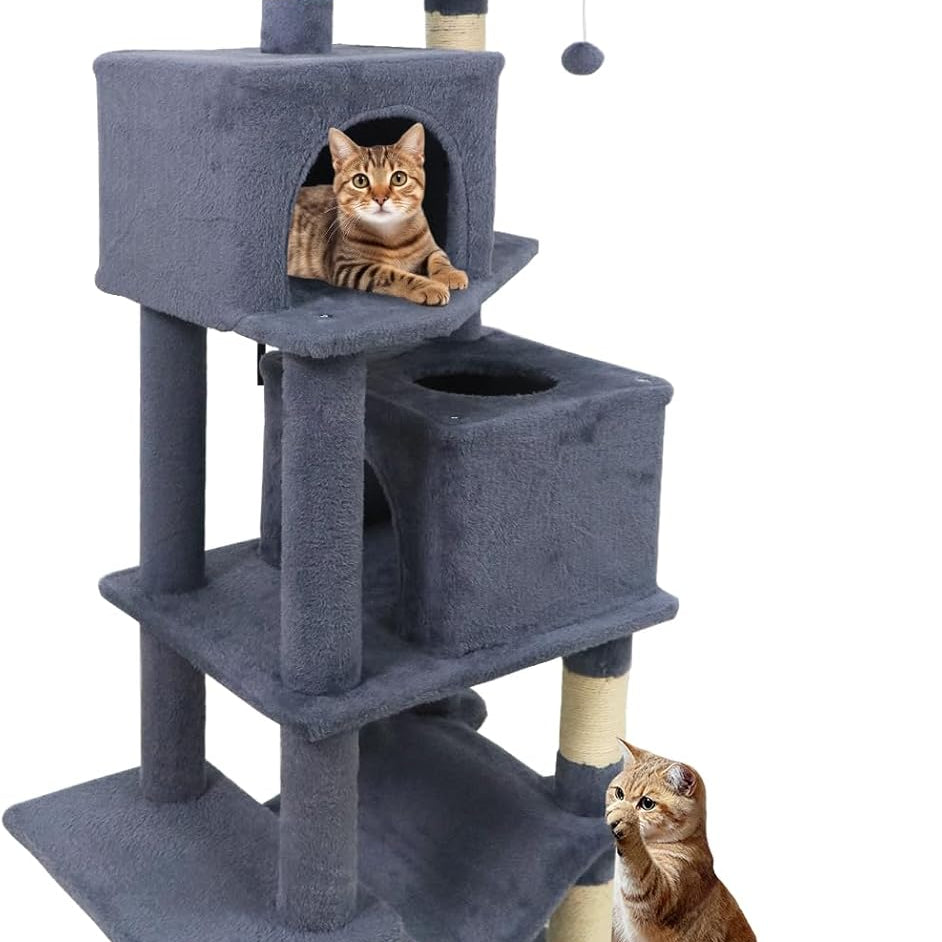 Tangkula Cat Tree for Indoor Cats 57 Inch Large Cat Tower