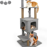 Tangkula 64 Inch Tall Cat Tree Multi-Level Cat Tower with 2 Large Condos