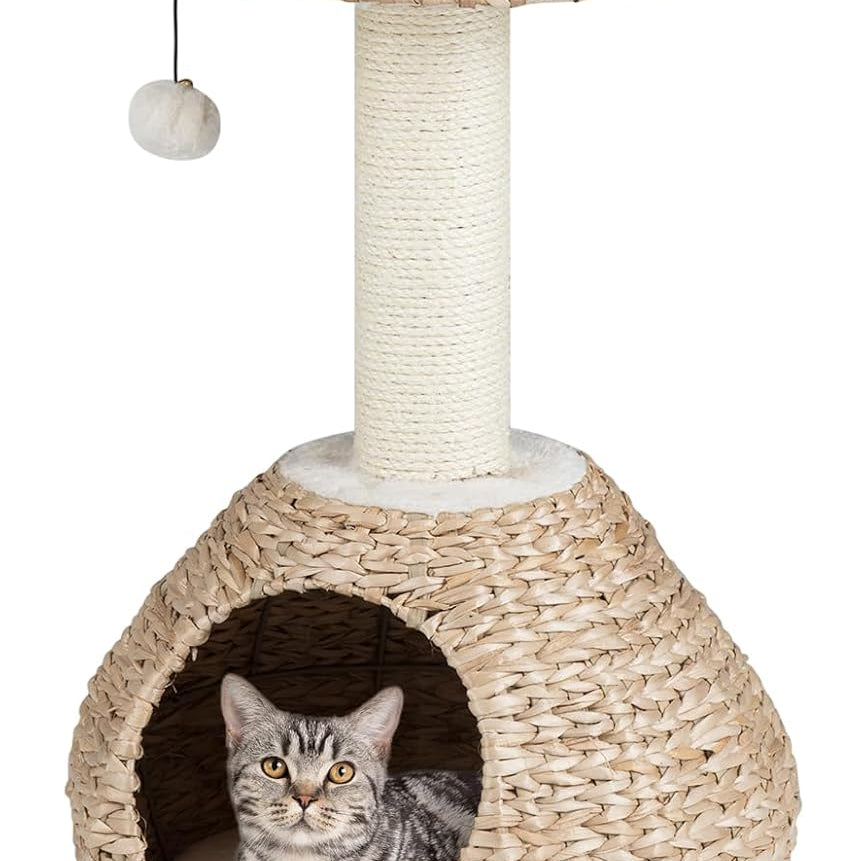 Tangkula Modern Cat Tree for Indoor Cats with Natural Sisal Scratching Post