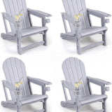 Tangkula Adirondack Chair | HDPE All-Weather Fire Pit Chair with Cup Holder (1/2/4)