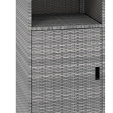Tangkula PE Wicker Outdoor Cabinet with 3 Storage Shelves