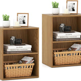 Tangkula 2-Cube Floor Standing Open Bookshelf 5-Position Adjustable Shelf