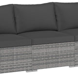 Tangkula Outdoor Patio 3 Seat Sofa Set | PE Rattan Modular Cushioned Sectional Couch Furniture Set