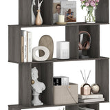 Tangkula Geometric Bookshelf 5-Tier Bookcase with Open Shelves and Closed-back Cubes