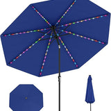 Tangkula 10 FT Solar Patio Umbrella for Backyard Poolside Deck Lawn