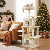 Tangkula 58 Inch Multi-Level Cat Tree Soft Plush Cat Tower with Padded Top Perch